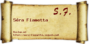 Séra Fiametta névjegykártya